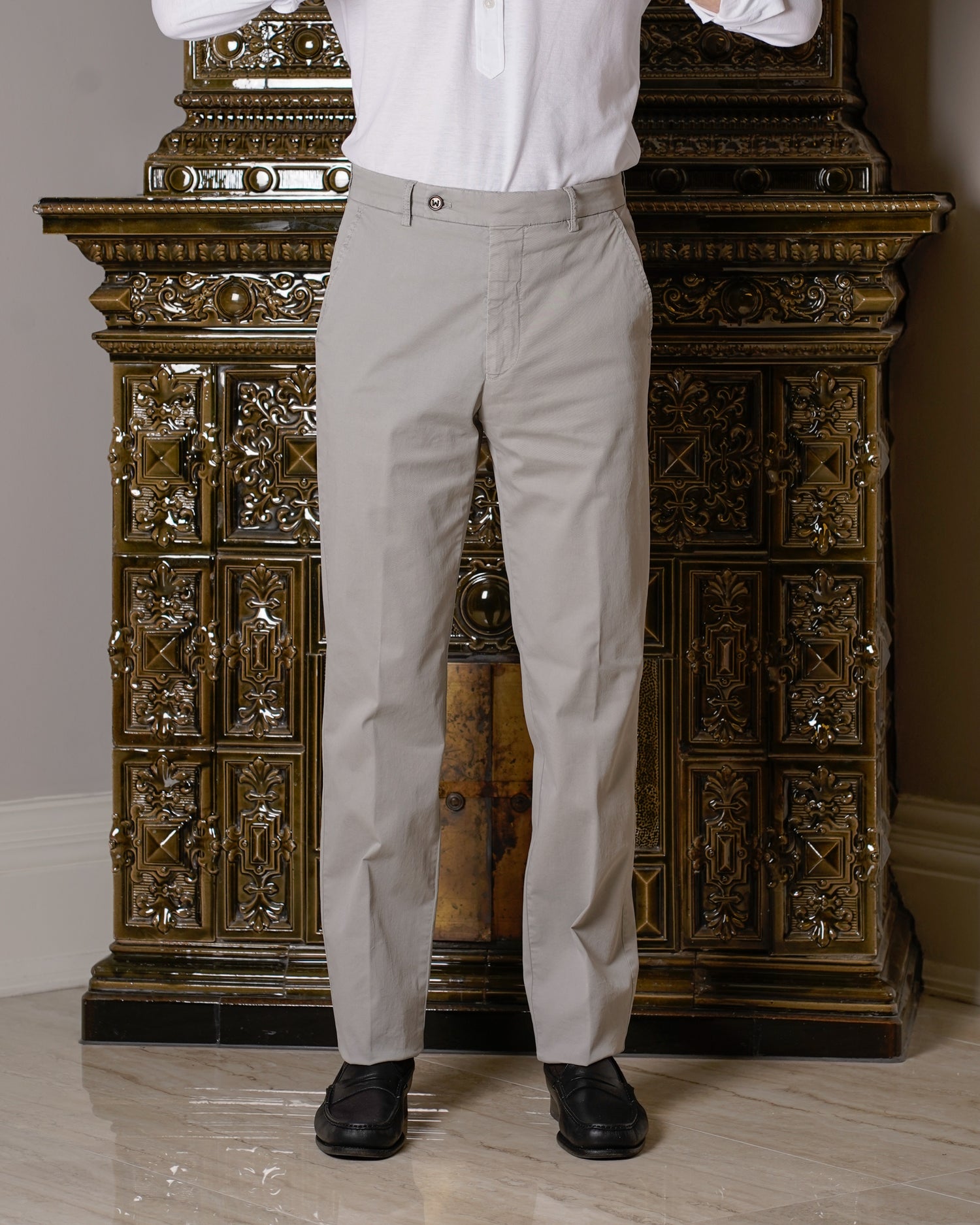 Berwich Garment Dyed Cotton Chinos / Conza