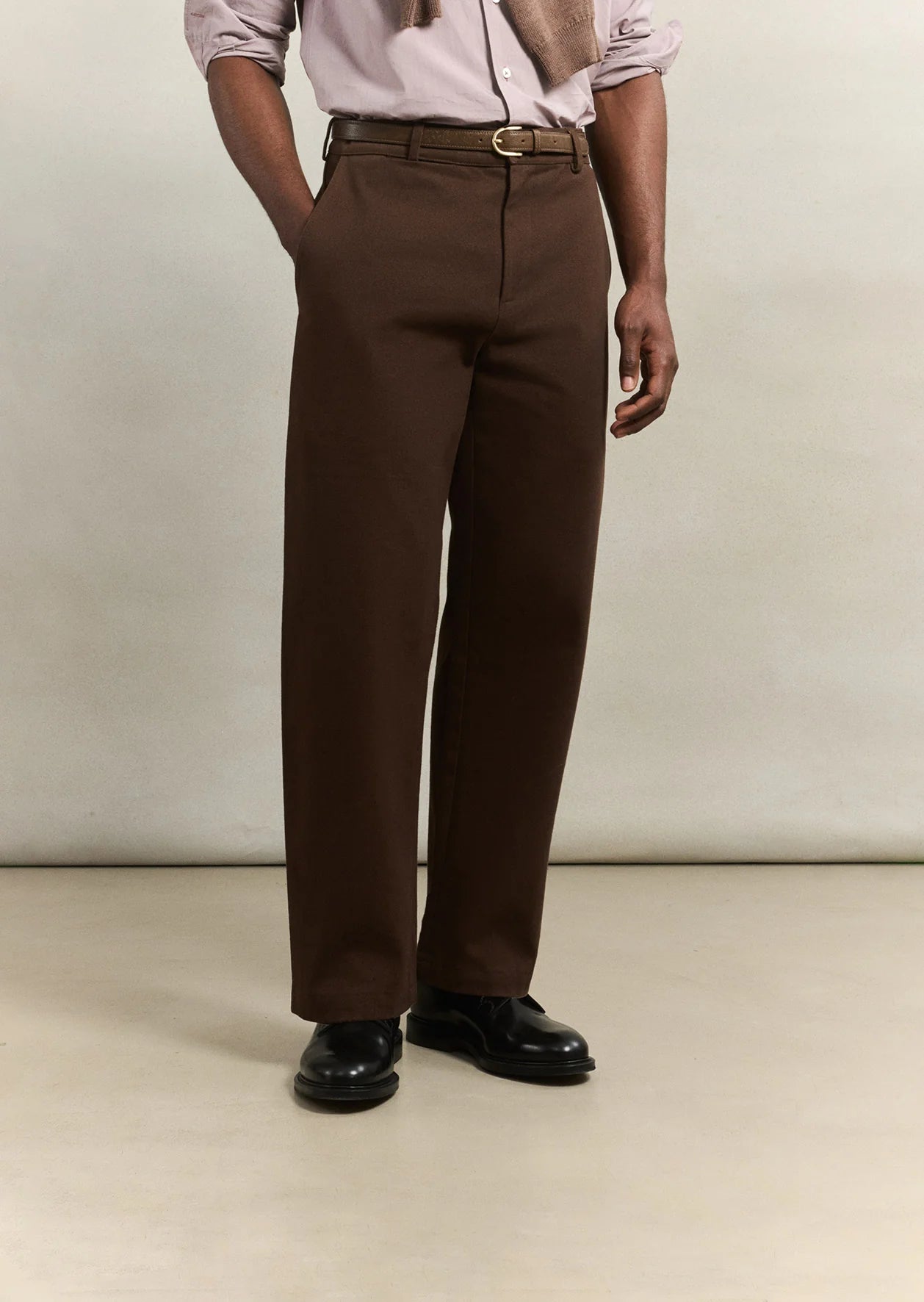 De Bonne Facture Heavy Cotton Drill Balloon Trousers / Bark Brown