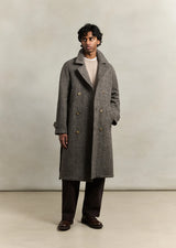 De Bonne Facture Grandad Coat Sonsie Tweed / Undyed Brown Herringbone