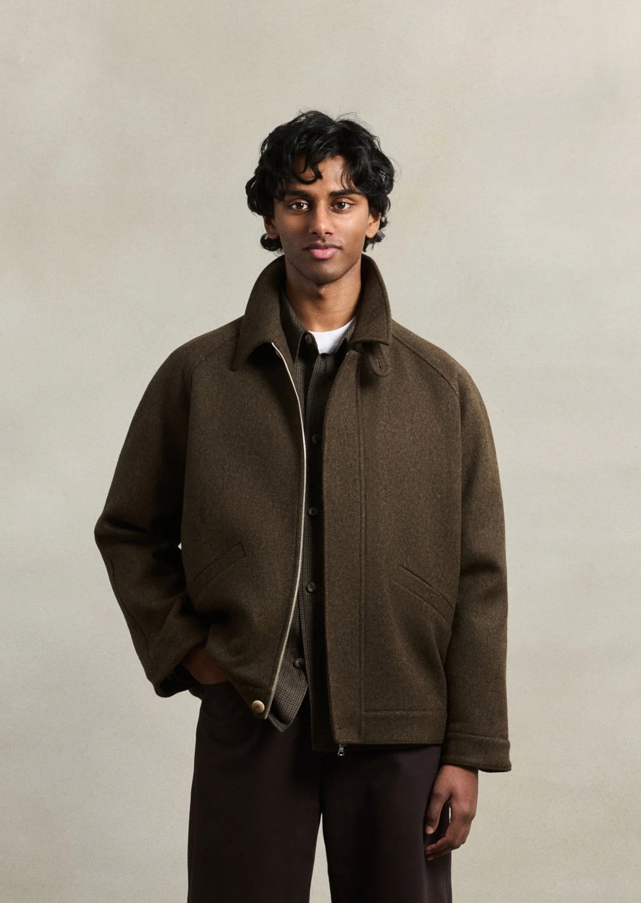 De Bonne Facture Driver's Jacket Austrian Wool / Chocolate Brown