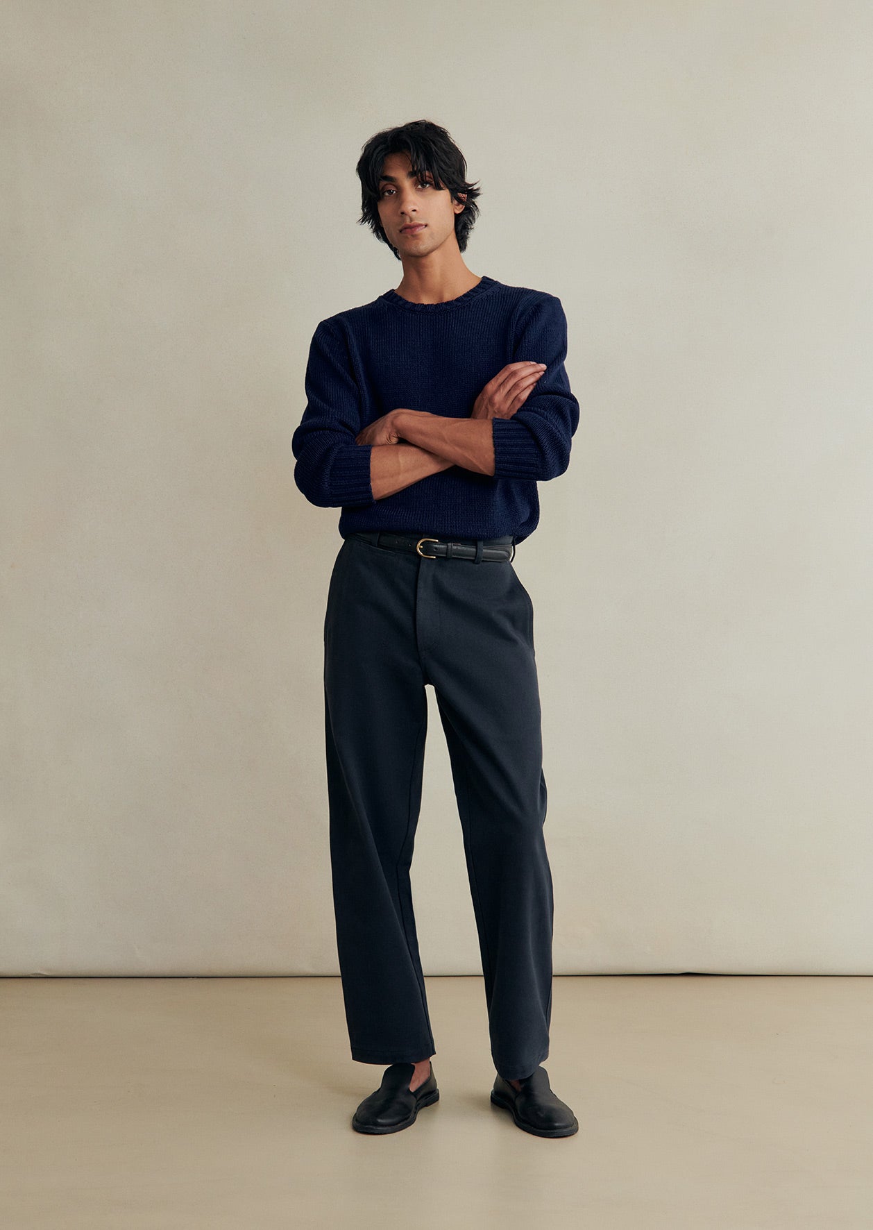 De Bonne Facture Heavy Cotton Drill Balloon Trousers / Dark Navy