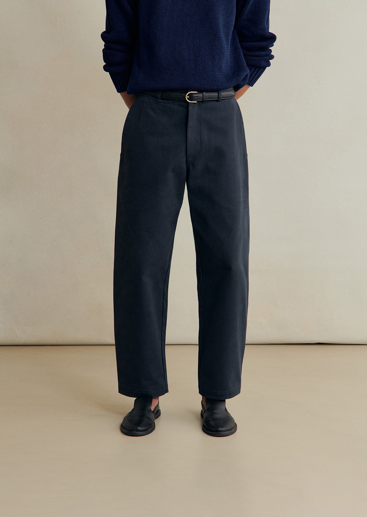 De Bonne Facture Heavy Cotton Drill Balloon Trousers / Dark Navy