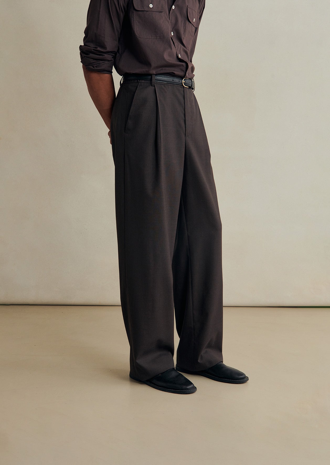 De Bonne Facture Grandad Trousers / Bark Brown