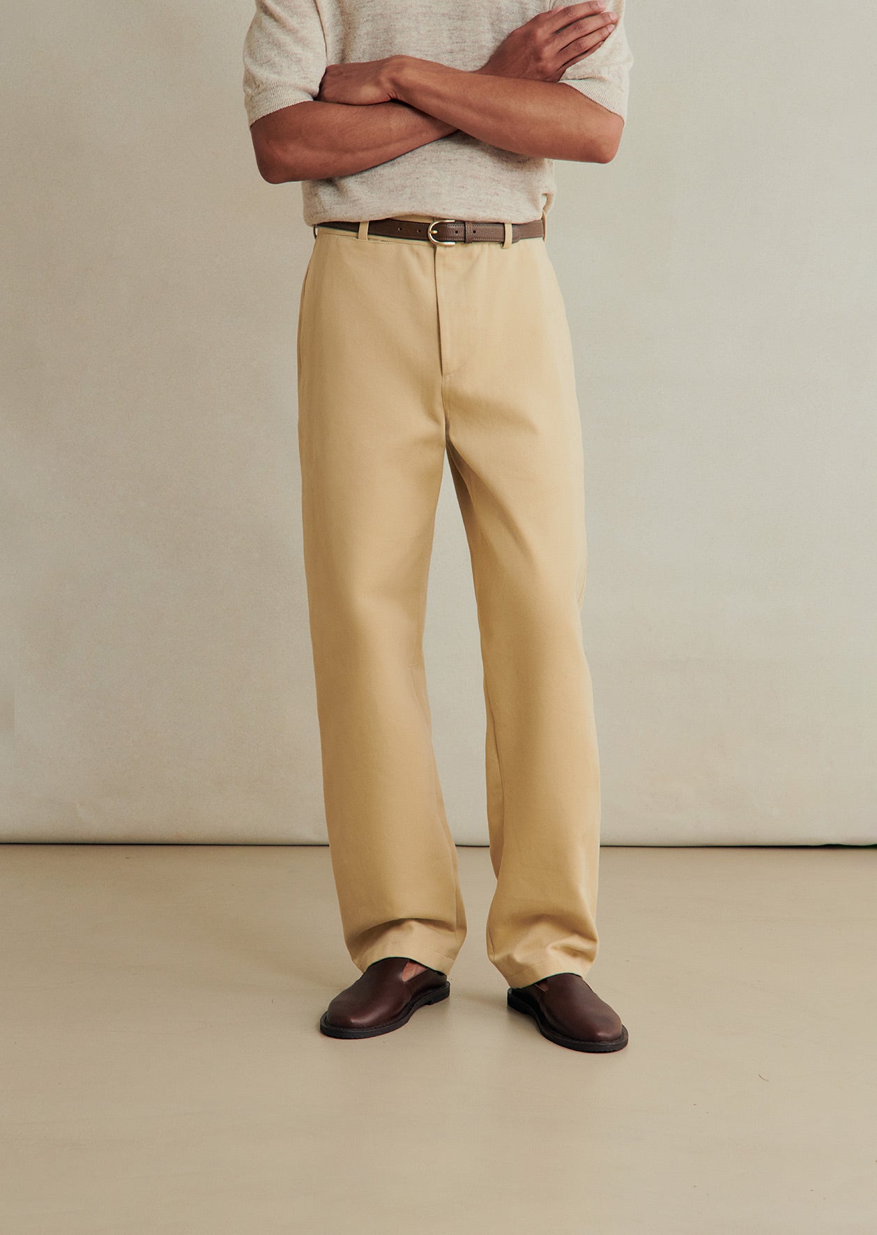 De Bonne Facture Heavy Cotton Drill Balloon Trousers / Butter