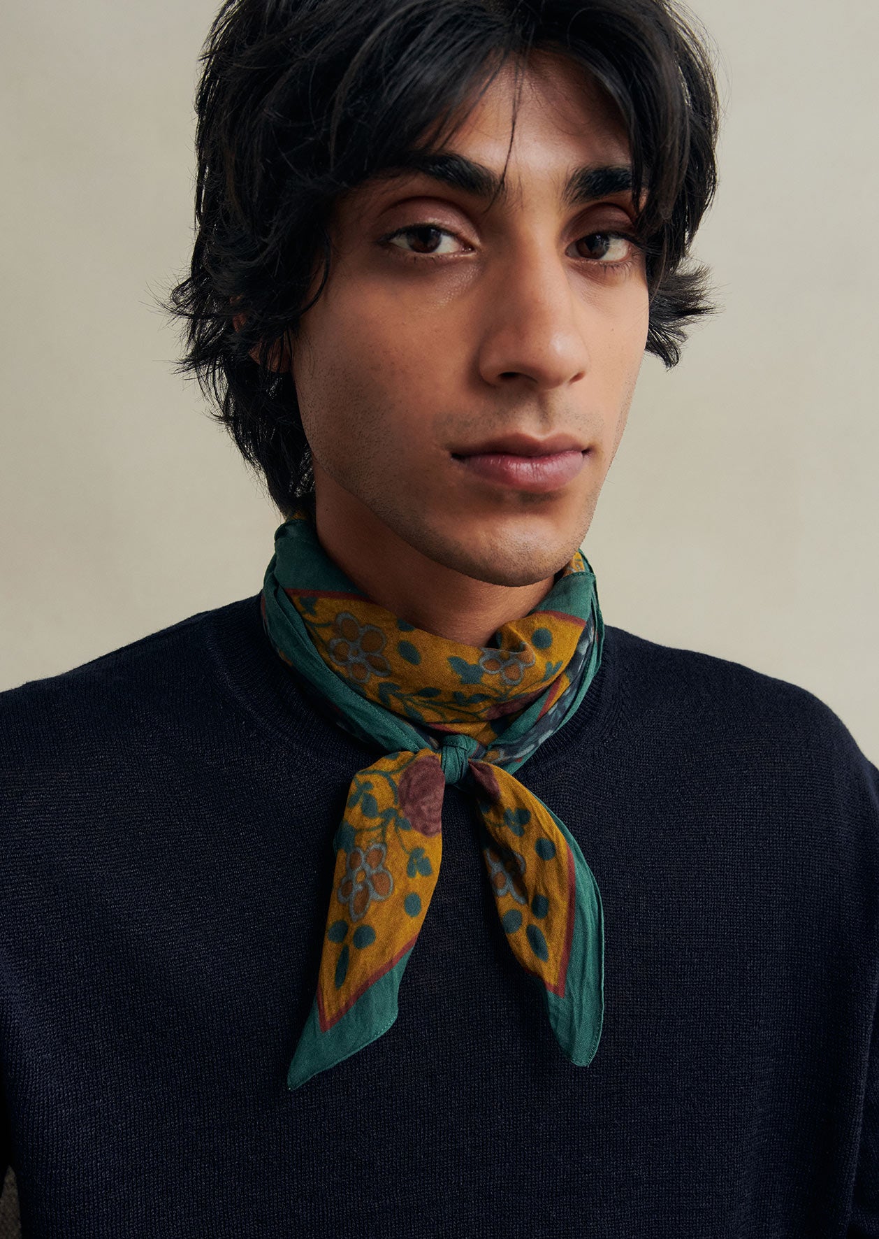 De Bonne Facture Ispahan Folk Pattern Bandana / Green