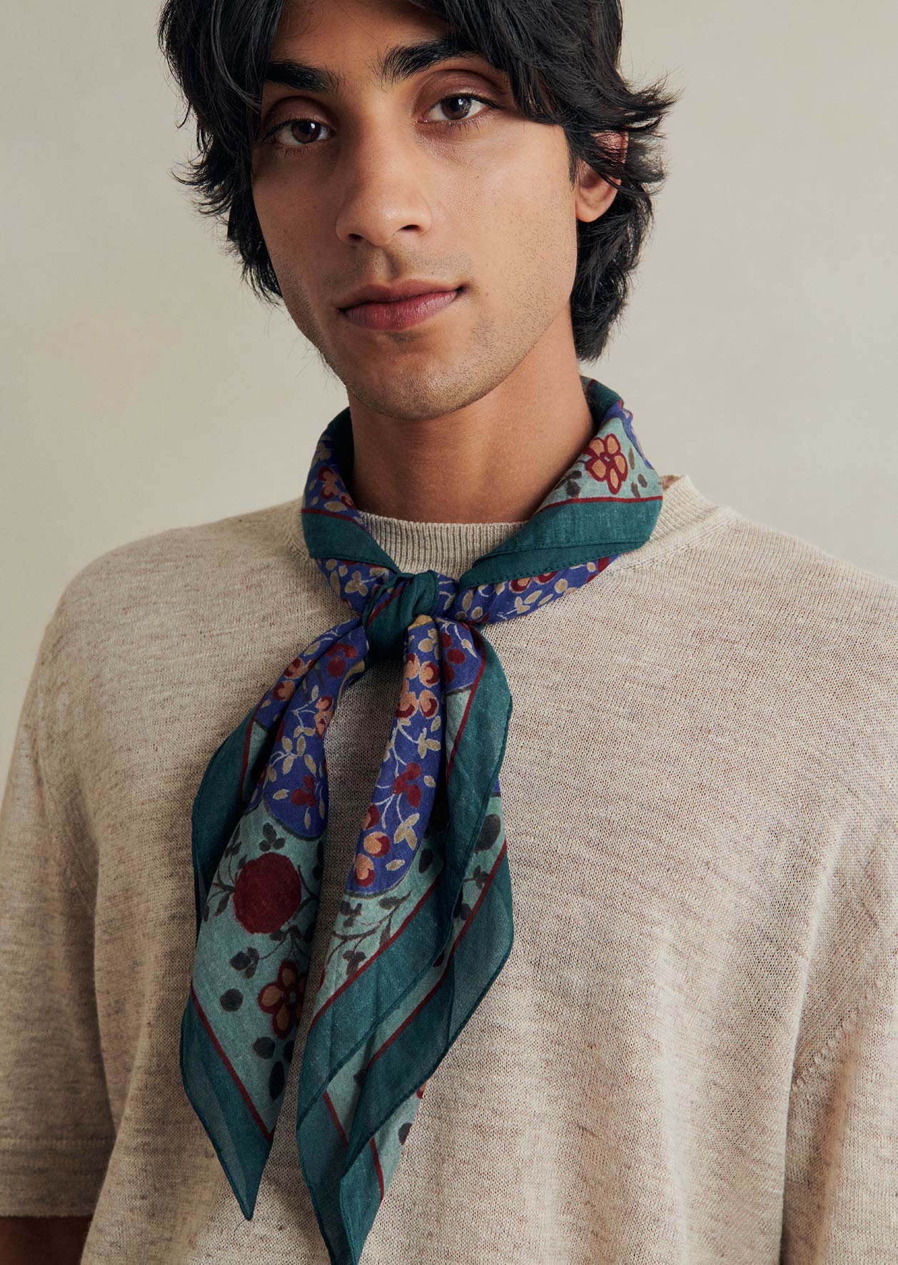 De Bonne Facture Ispahan Folk Pattern Bandana / Blue