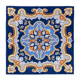 Serà Fine Silk Acacia Flowers Silk Pocket Square / Blue