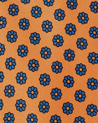 Viola Milano Floral Pattern Selftipped Silk Tie / Orange