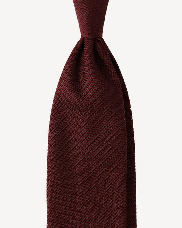 Viola Milano Grenadine Garza Fina Unlined Silk Tie / Burgundy