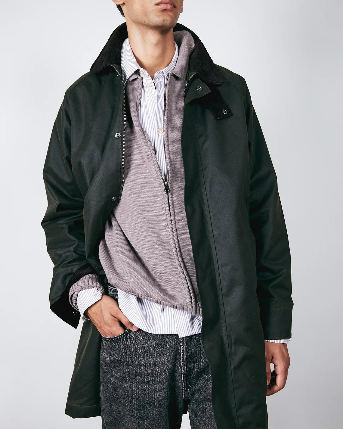 Brixtol Textiles Hayden Wax Jacket / Olive
