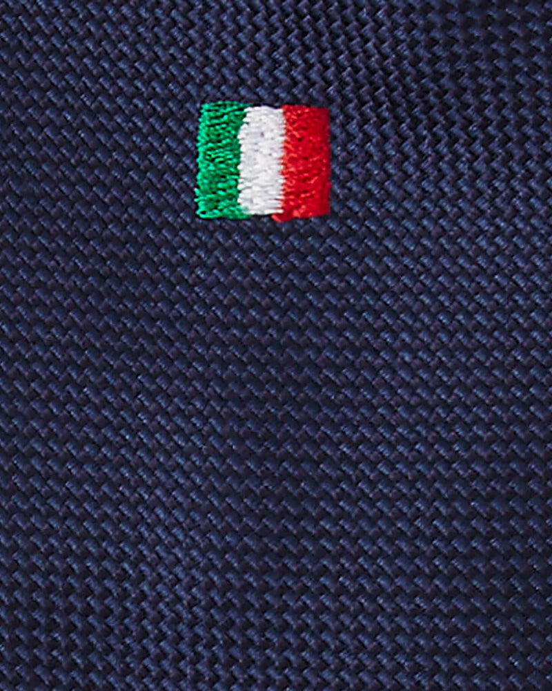 Viola Milano Italian Flag Handrolled Woven Silk Jacquard Tie / Navy