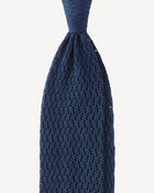Viola Milano Knitted Zig Zag Pattern Silk Tie / Blue
