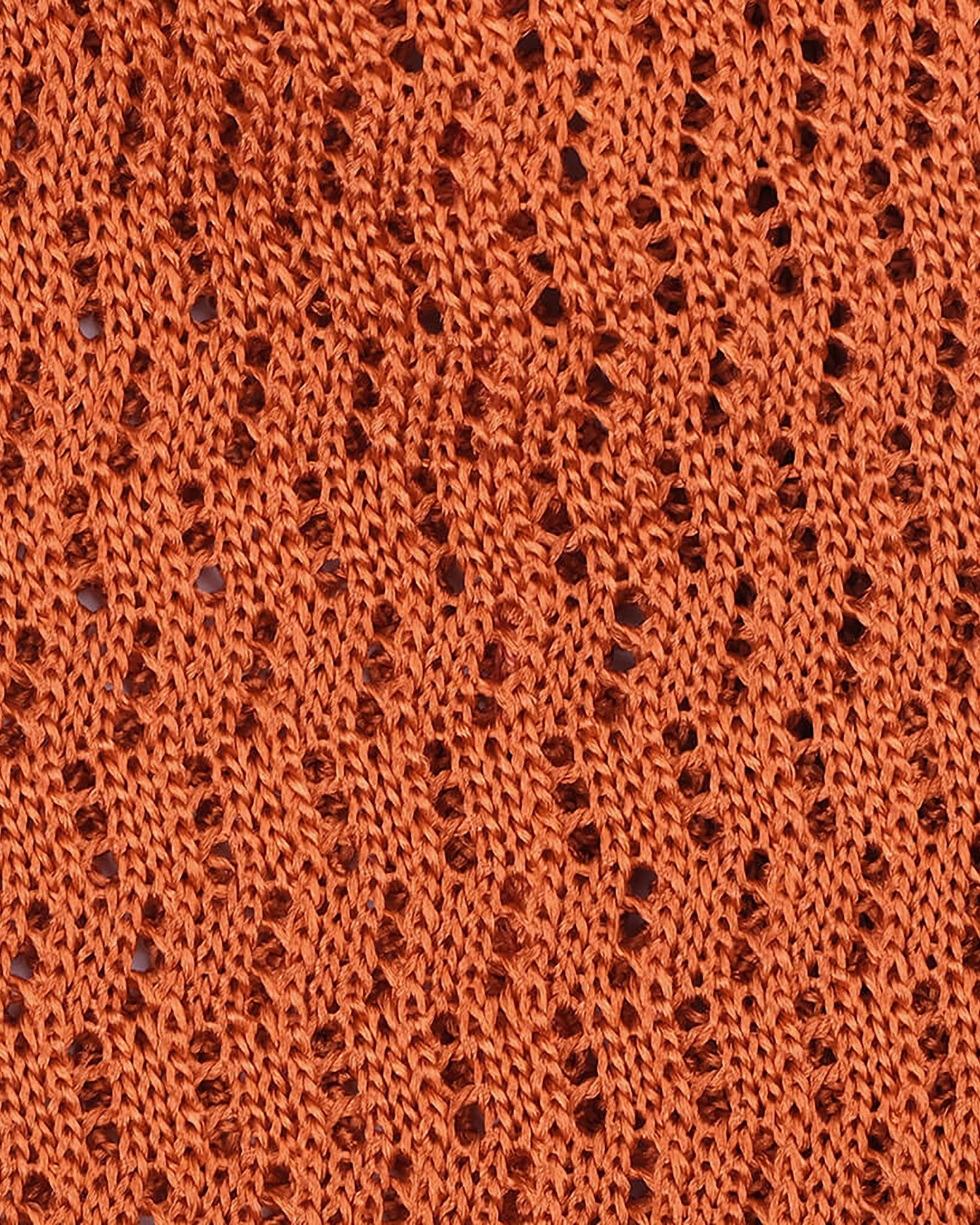 Viola Milano Knitted Zig Zag Pattern Silk Tie / Orange