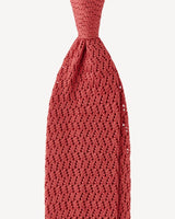 Viola Milano Knitted Zig Zag Pattern Silk Tie / Rose