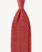Viola Milano Knitted Zig Zag Pattern Silk Tie / Rose