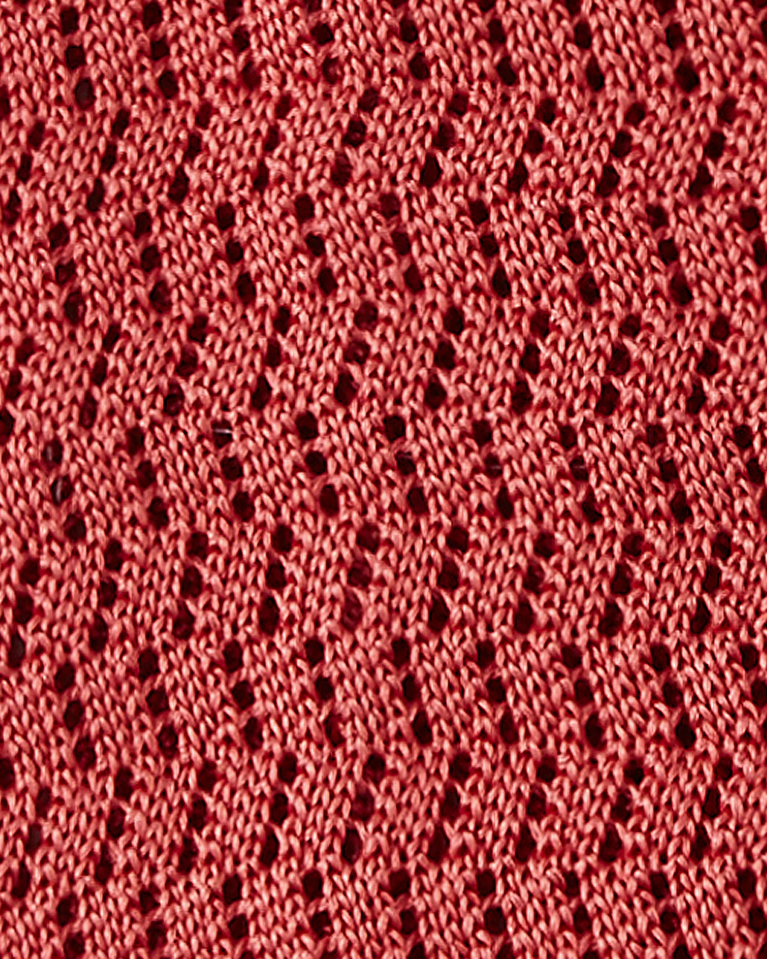 Viola Milano Knitted Zig Zag Pattern Silk Tie / Rose