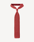 Viola Milano Knitted Zig Zag Pattern Silk Tie / Rose