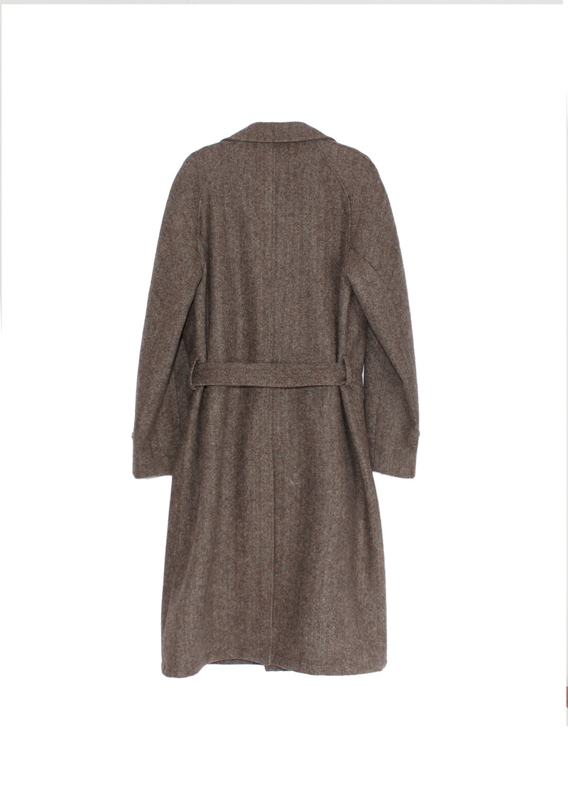 De Bonne Facture Grandad Coat Portuguese Wool / Undyed Herringbone