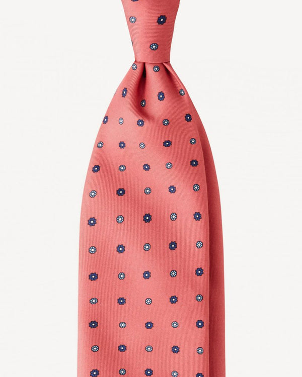 Viola Milano Micro Floral Selftipped Italian Silk Tie / Rose
