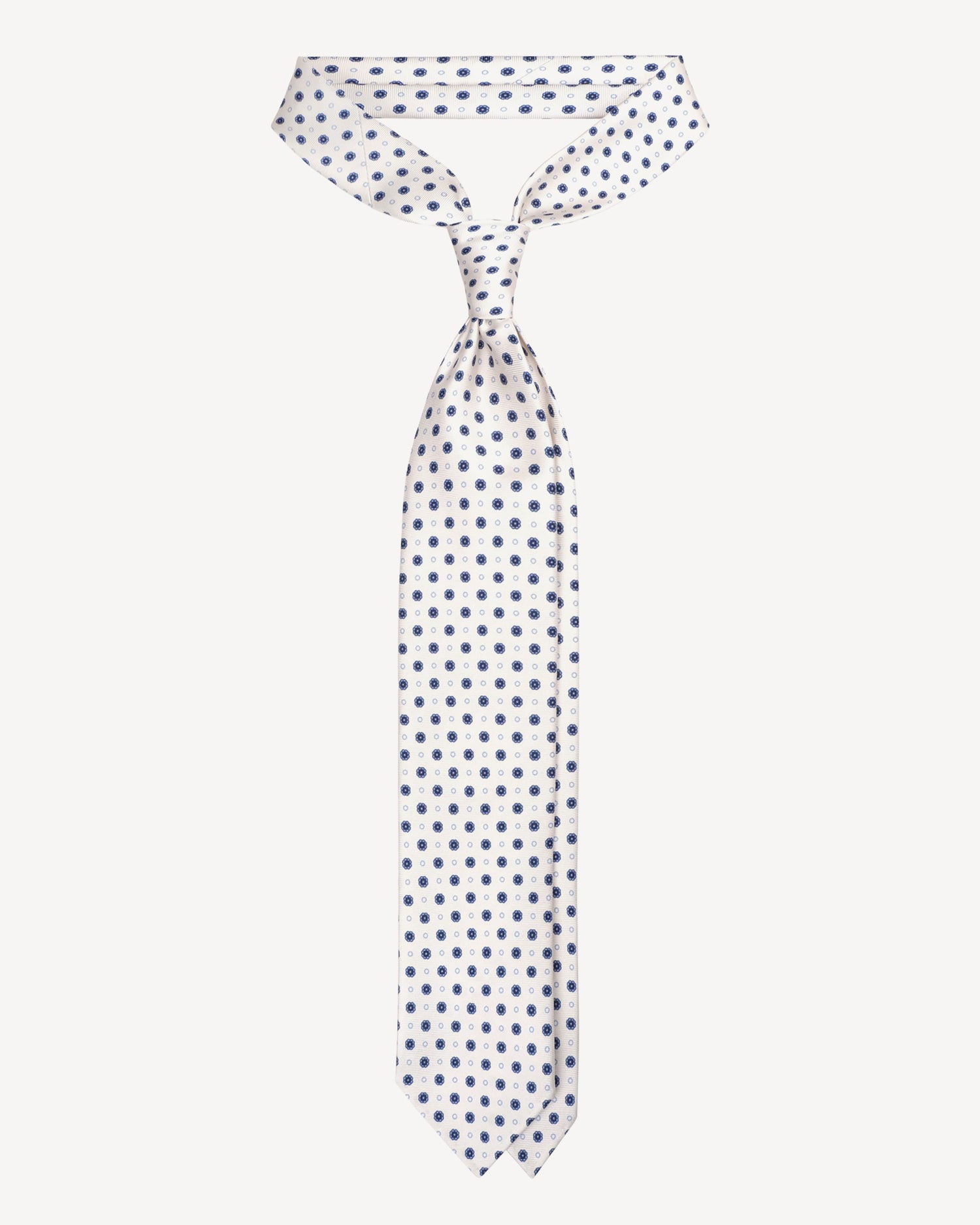 Viola Milano Mix Floral Untipped Italian Silk Tie / White Mix