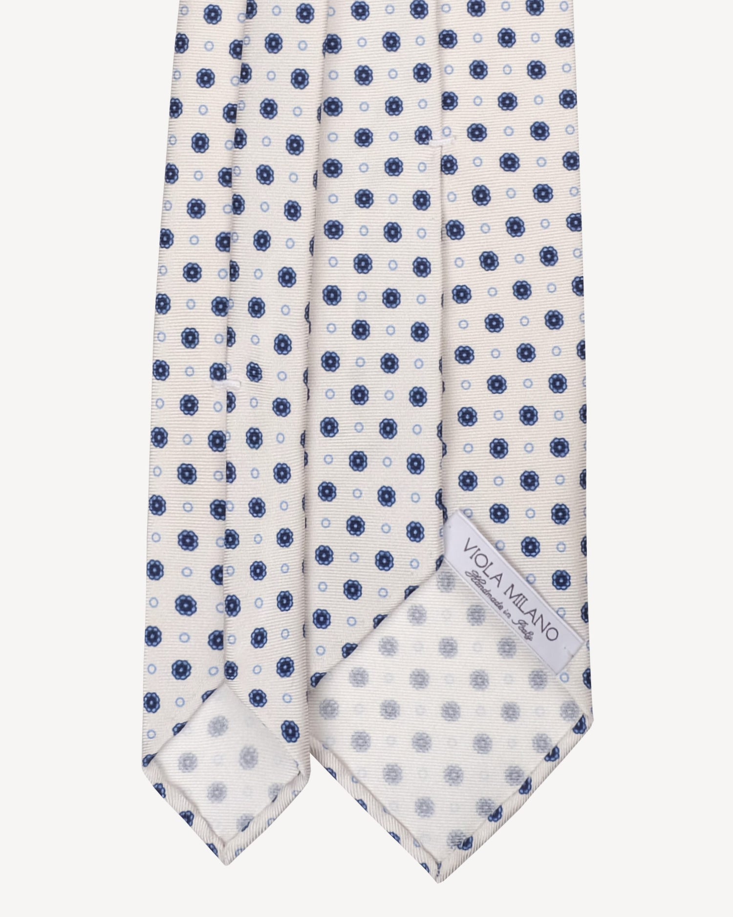 Viola Milano Mix Floral Untipped Italian Silk Tie / White Mix