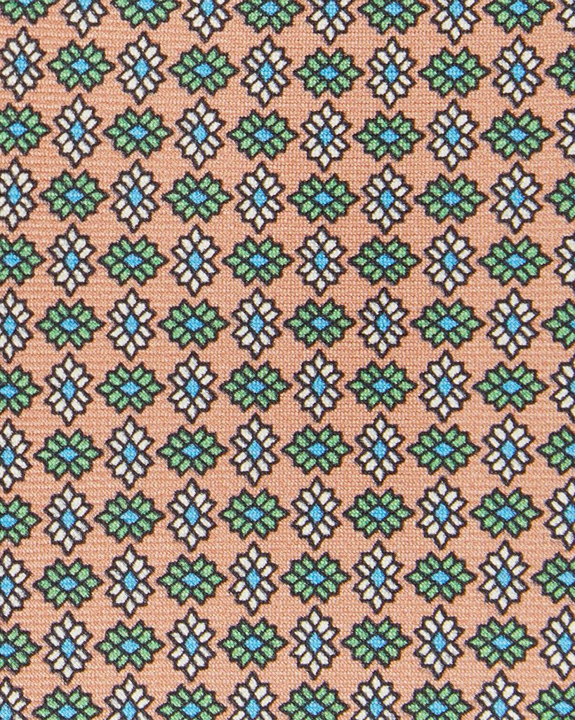 Viola Milano Mystix Floral Selftipped Silk Tie / Sand