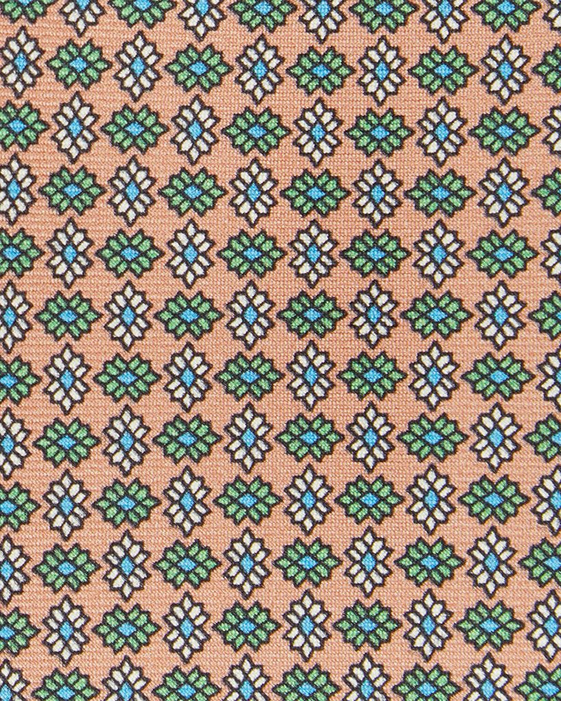 Viola Milano Mystix Floral Selftipped Silk Tie / Sand