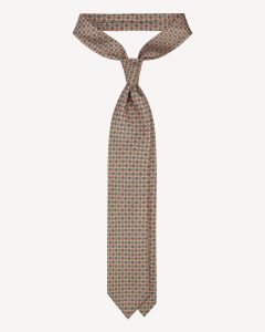 Viola Milano Mystix Floral Selftipped Silk Tie / Sand