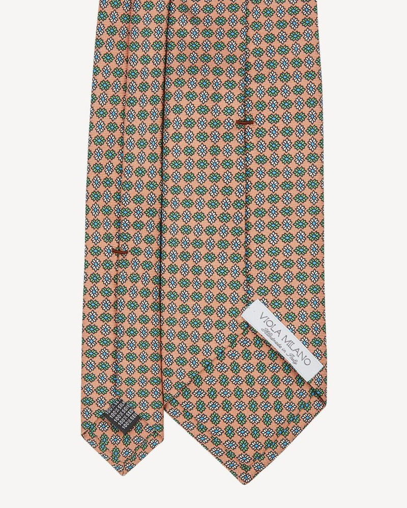 Viola Milano Mystix Floral Selftipped Silk Tie / Sand