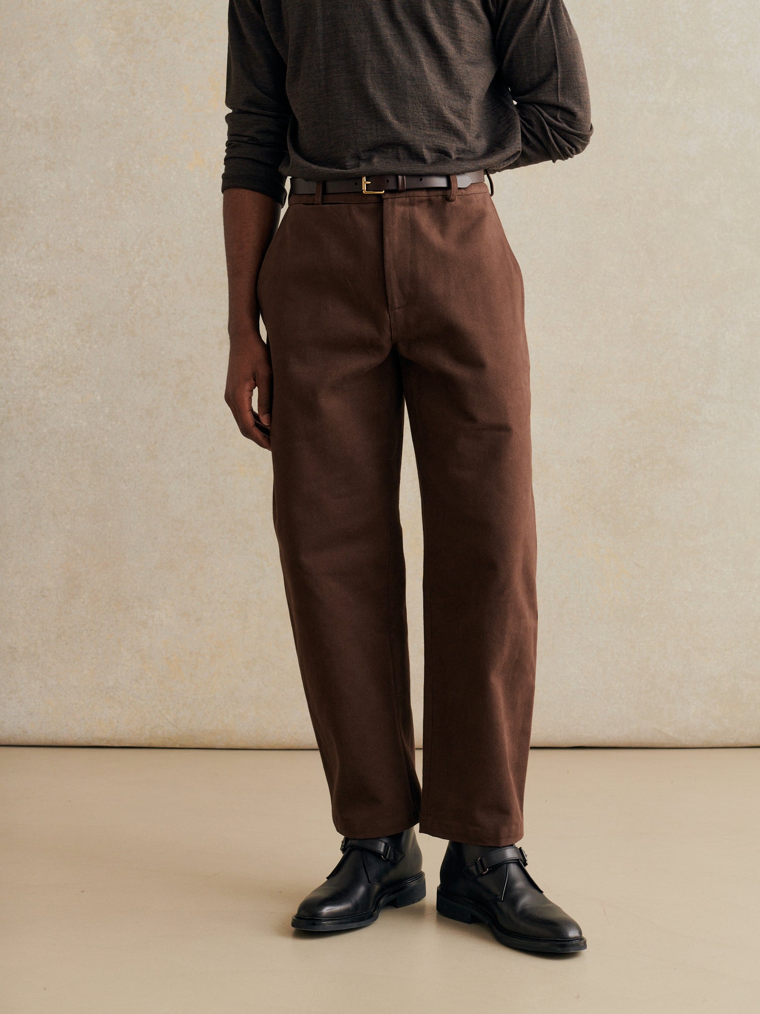 De Bonne Facture Heavy Cotton Drill Balloon Trousers / Brown