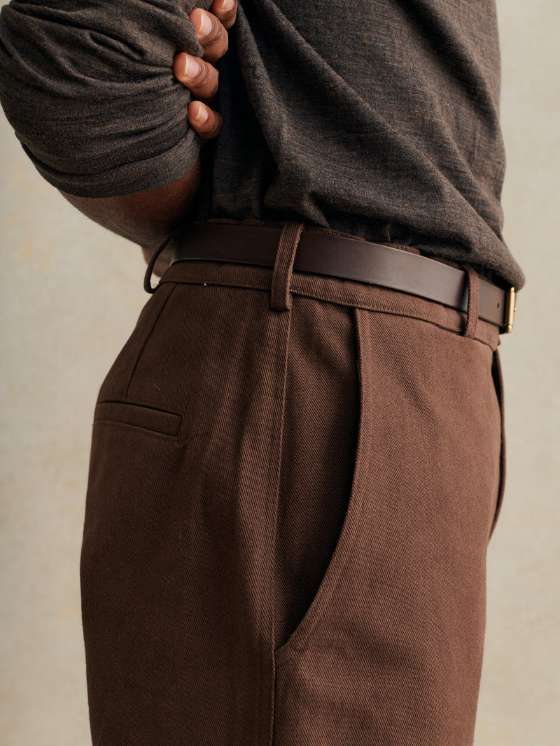 De Bonne Facture Heavy Cotton Drill Balloon Trousers / Brown