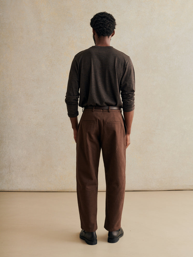 De Bonne Facture Heavy Cotton Drill Balloon Trousers / Brown