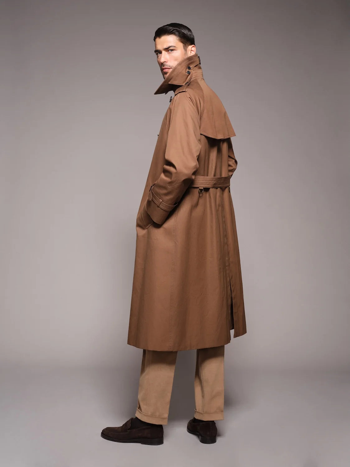Caruso x Sanyocoat Double-Breasted Trench Coat / Beige