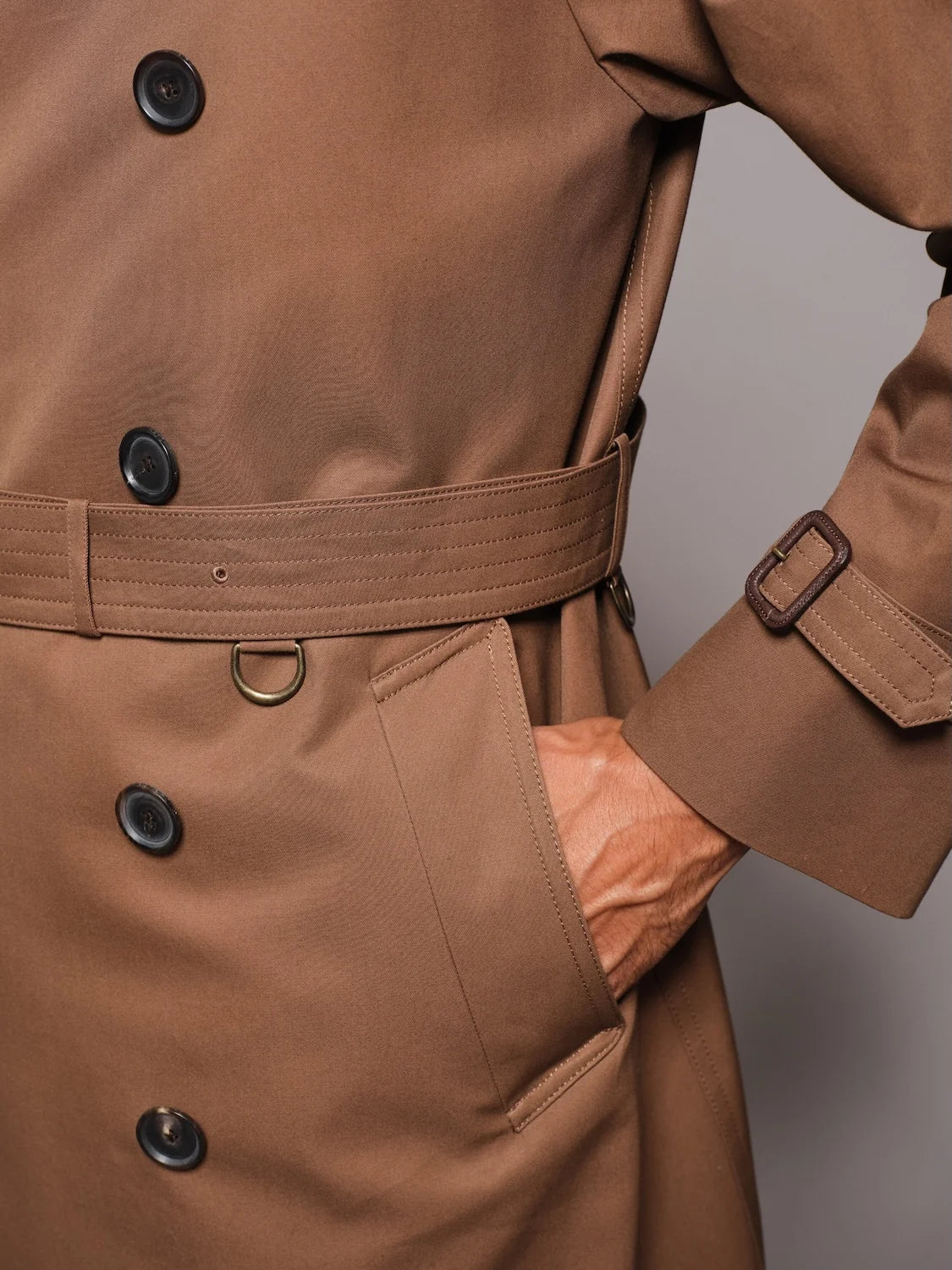 Caruso x Sanyocoat Double-Breasted Trench Coat / Beige