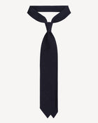 Viola Milano Solid Untipped Linen Tie / Navy