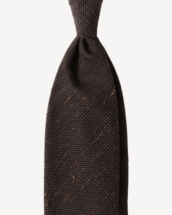 Viola Milano Solid Woven Grenadine/Shantung Tie / Brown