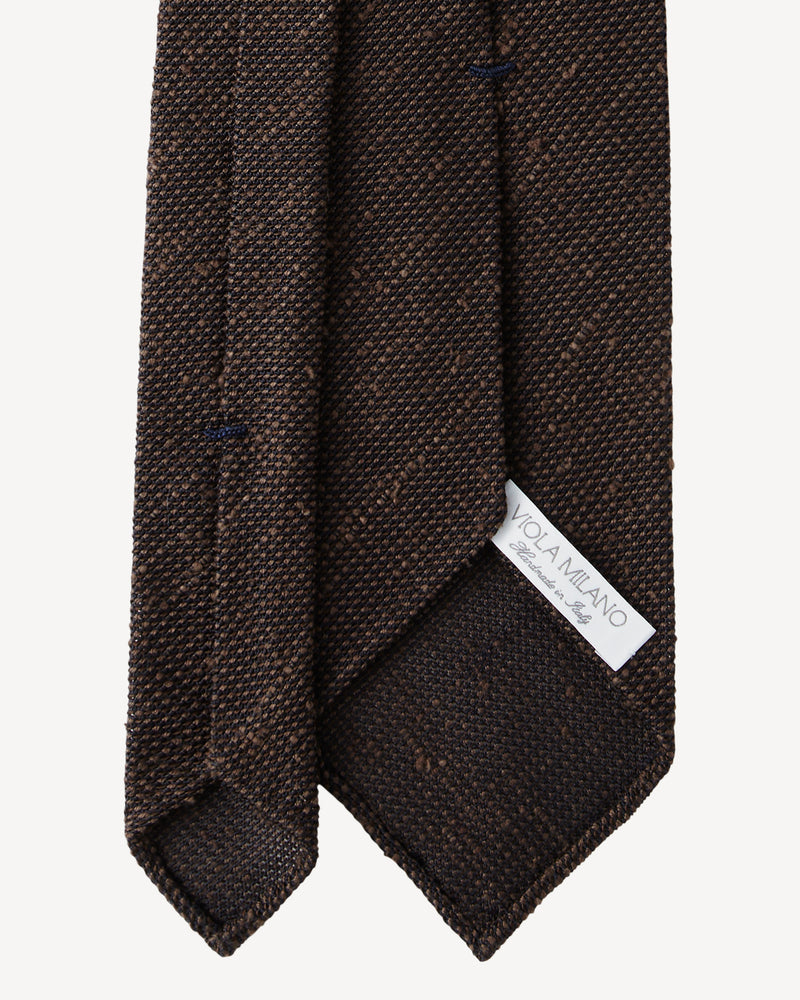 Viola Milano Solid Woven Grenadine/Shantung Tie / Brown