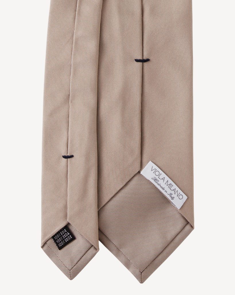 Viola Milano Solid Woven Selftipped Silk Tie / Sand
