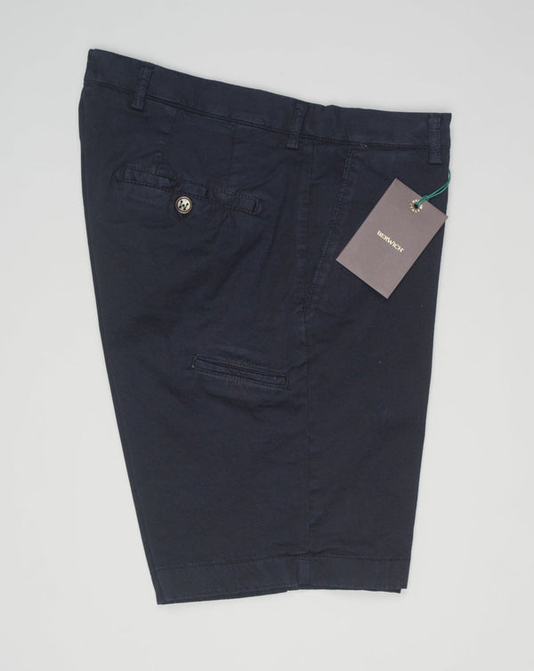 Berwich Garment Dyed Cotton Shorts / Navy