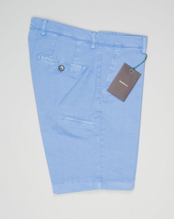 Berwich Garment Dyed Cotton Shorts / Azzurro