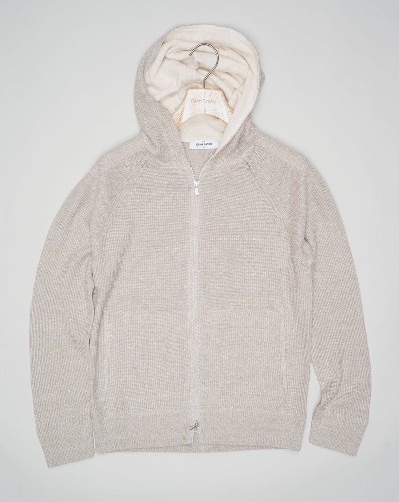 <div> <div> <p>Introducing our Gran Sasso Hoodie - a playful blend of linen and cotton, perfect for breezy days. With a full-zip design, it's incredibly versatile and effortless to style. Stay cool and comfortable while looking effortlessly stylish in this quirky, hooded design.</p> </div> </div> <ul> <li>Composition: 68% Linen 32% Cotton</li> <li>Color: 112 / Light Taupe</li> <li>Article: 23181 / 18648</li> <li>Made in Italy</li> </ul>