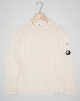 Article: 16CMKN124A 006482A. Composition: 100% Cotton. Color: 402 / Pistachio Shell. C.P.Company Compact Cotton Crew Neck / Pistachio Shell