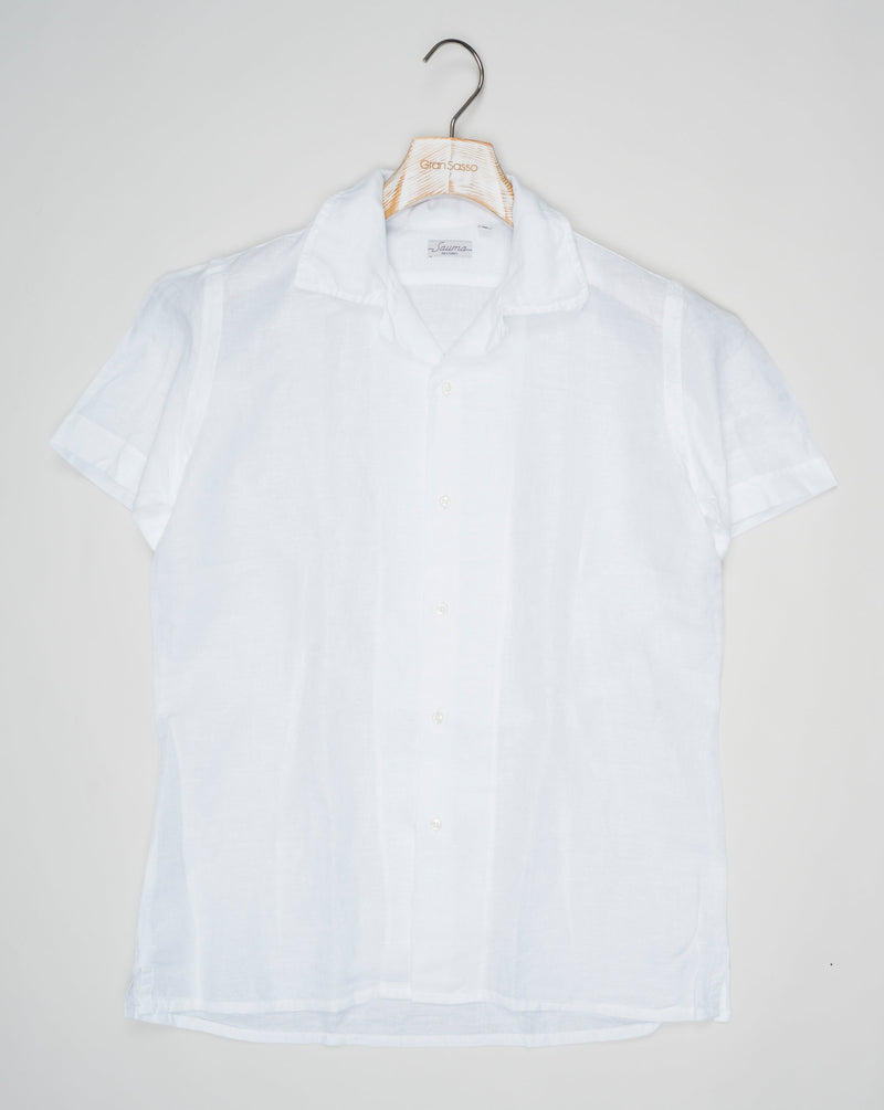 <ul> <li>Composition: 60% Cotton 40% Viscose</li> <li>Article: 8816</li> <li>Color: White</li> <li>Made in Italy Sauma Cuban Collar Shirt / White</li> </ul>
