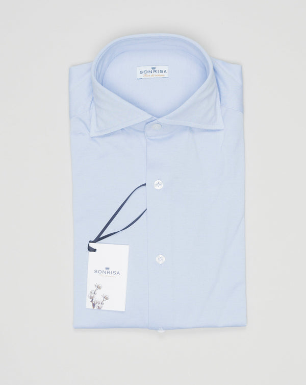 <ul> <li>Composition: 100% Cotton</li> <li>Made in Italy</li> <li>Article: J133</li> <li>Model: FJ19</li> <li>Color: 04 / Light Blue Sonrisa Cotton Jersey Shirt / Light Blue</li> </ul>