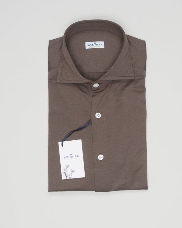 <ul> <li>Composition: 100% Cotton</li> <li>Made in Italy</li> <li>Article: J133</li> <li>Model: FJ19</li> <li>Color: 08 / Brown Sonrisa Cotton Jersey Shirt / Brown</li> </ul>