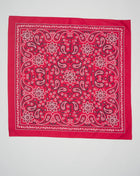 <ul> <li>Composition: 100% Cotton</li> <li>Size: 65cm x 65cm</li> <li>Made in Italy Drake's Cotton Paisley Bandana / Red</li> </ul>
