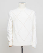 Article: 13156 / 15553
Color: 001 / Off White
Composition: 100% Cashmere
Made in Italy Gran Sasso Diamond Cashmere Knit / Off White