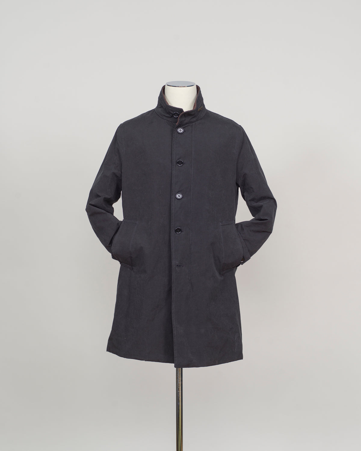L'Impermeabile Peach Cotton Coat / Navy