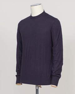 Italian-spun Super 200's merino in deep navy. A refined crewneck crafted for layering or solo wear. Soft handle, subtle sheen, luxurious feeling. Versatile staple for the discerning wardrobe. FLY3 Super 200's Wool Crewneck / Navy
