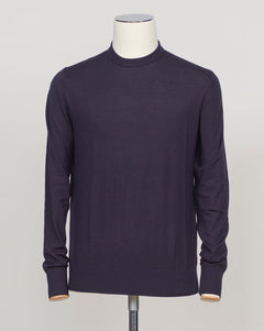 Italian-spun Super 200's merino in deep navy. A refined crewneck crafted for layering or solo wear. Soft handle, subtle sheen, luxurious feeling. Versatile staple for the discerning wardrobe. FLY3 Super 200's Wool Crewneck / Navy